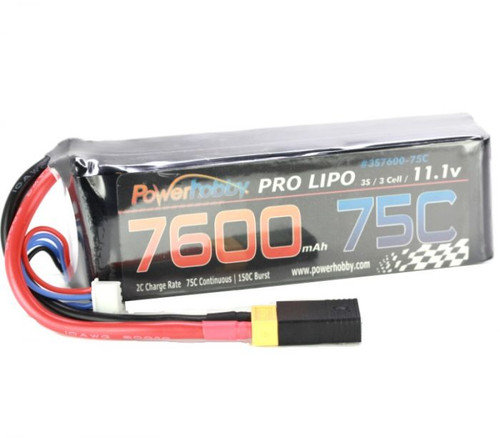 New Power Hobby 7600Mah 11.1V 3S 75C Lipo Battery With Hardwire Xt60
