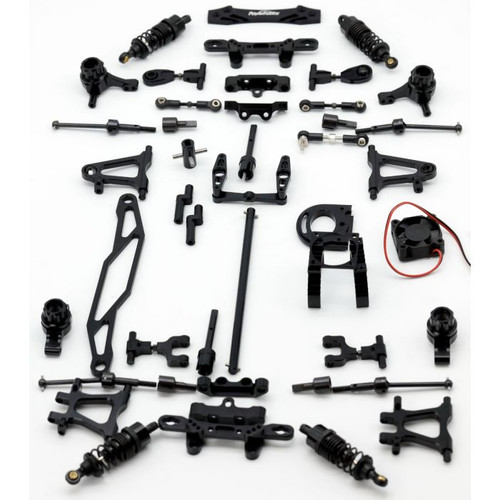 HRP Power Hobby Tamiya Tt-02 Aluminum Upgrade Kit Tt02 -Black HRP Power Hobby Tamiya Tt-02 Aluminum Upgrade Kit Tt02 -Black