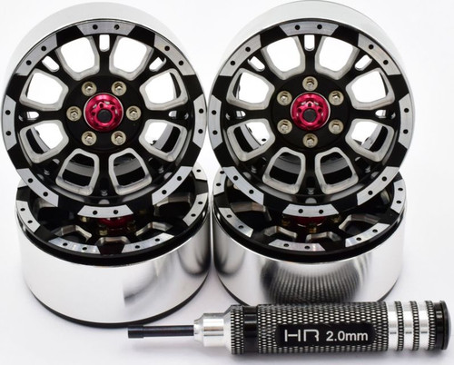 HRP Hot Racing Aluminum Billet 1.9 Beadlock Wheels W/12Mm Hex C-Style 4 HRP Hot Racing Aluminum Billet 1.9 Beadlock Wheels W/12Mm Hex C-Style 4
