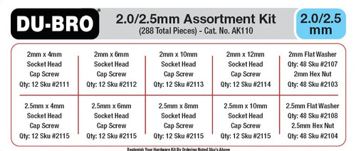 HRP Dubro 2/2.5Mm Hardware Assortment Kit 288Pcs HRP Dubro 2/2.5Mm Hardware Assortment Kit 288Pcs