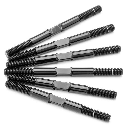 HRP 1Up Racing Pro Duty Titanium Turnbuckle Set Hand Polished Black Dr10