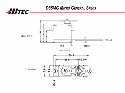 HRP Hitec D85Mg 32 Bit Premium Metal Gear Micro Servo .13Sec/60Oz HRP Hitec D85Mg 32 Bit Premium Metal Gear Micro Servo .13Sec/60Oz
