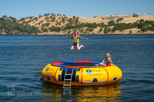 Island Hopper 15' Classic Water Trampoline With Heavy Duty Ladder, Yellow
