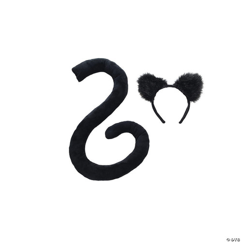 UNDERWRAPS Adult Costume Animal Tail & Ears Set - Black - One Size Fits Most