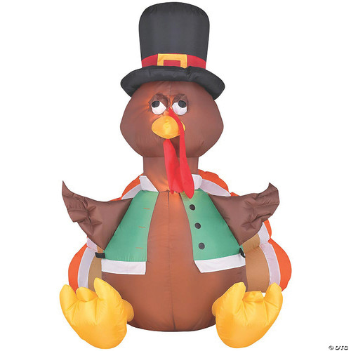 Gemmy Inflatables Holiday G08 26396 Air Blown Outdoor Happy Turkey Decor