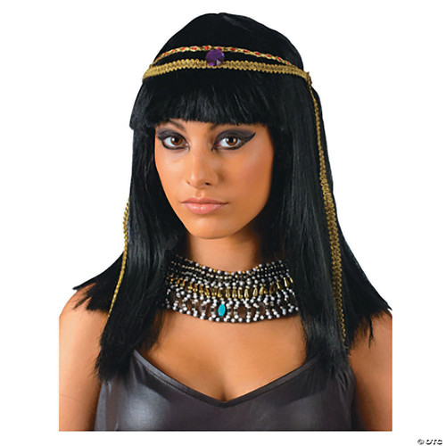 Adult Women's Cleopatra Cleo Egyptian Queen Black Wig Hair Accessory Costume