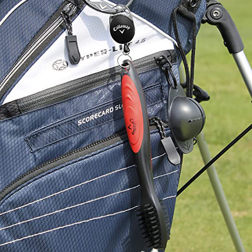 Callaway Golf Club Brush For Golf Clubs and Golf Shoes with Retractable Cord