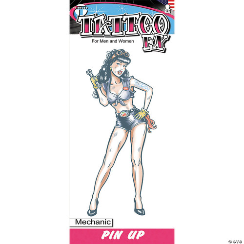 Tinsley Transfers Mechanic Pin Up Temporary FX Tattoo Costume