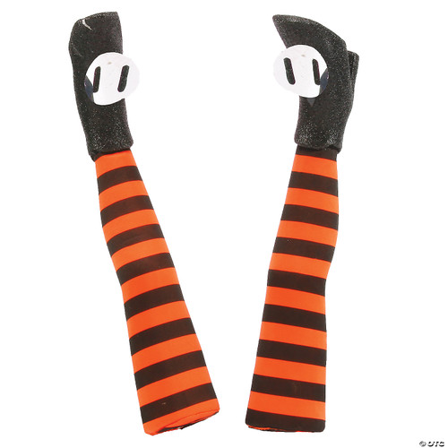 Fun World 13 Inch Orange Stripe Witch Legs Decoration