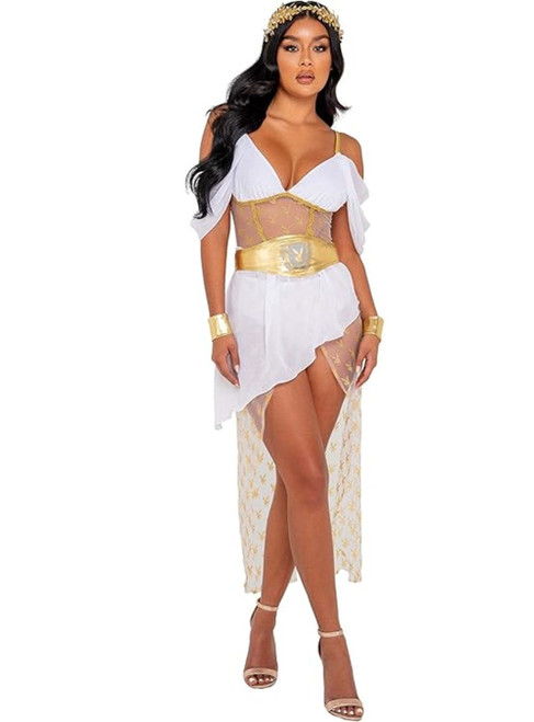 Roma Womens Playboy 3Pc Goddess Costume Small Size In White