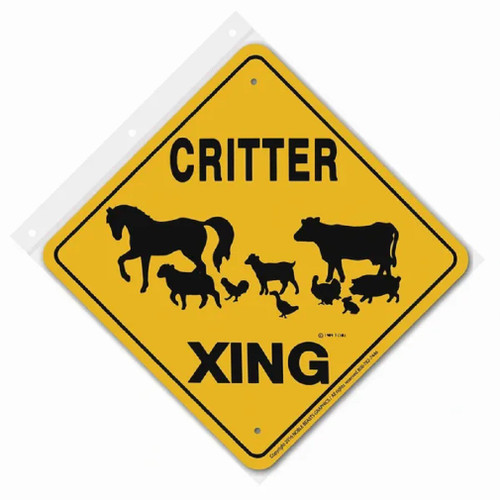New Epic Animal Critter Barnyard Xing Sign Aluminum