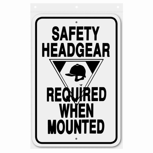 New Epic Animal Safety Headgear Required When Mounted Sign Aluminum