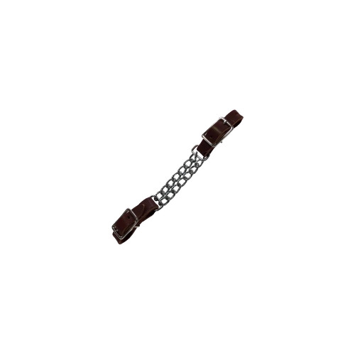 New The Epic Animal Leather Double Chain Curb Strap Dark Oil