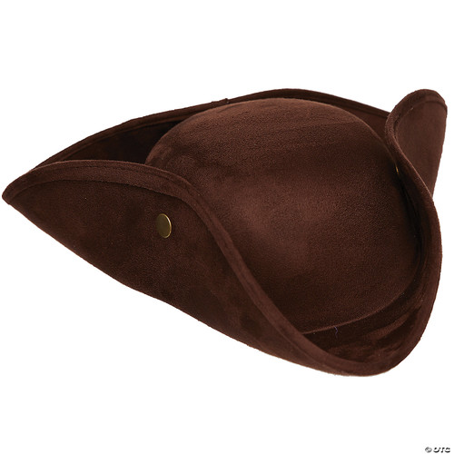 Underwraps Unisex Adult Colonial Tri-Corner Hat Costume Accessory, Brown, One