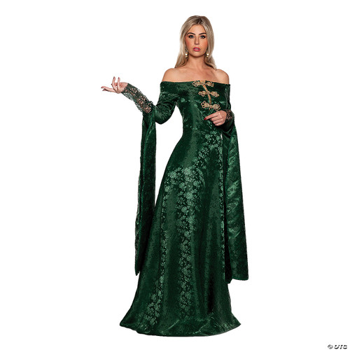 UNDERWRAPS Medieval Thrones Dress Costume - Renaissance Queen Green Costumes Dragon Costume for Women, Womens Midevil Dresses, (Ren Queen Green, Small 4-6)