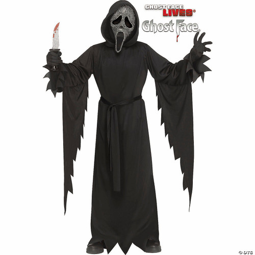 Fun World Boys' Ghost Face Bling Costume, Medium 8-10, Gun Powder