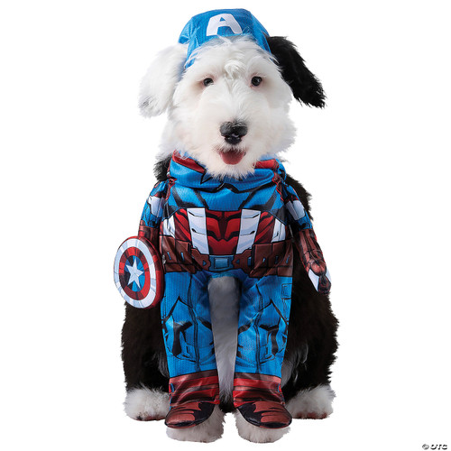 Jazwares Marvel Pet Avengers Captain America Dog Costume, Halloween Costume for Pets - Officially Licensed M
