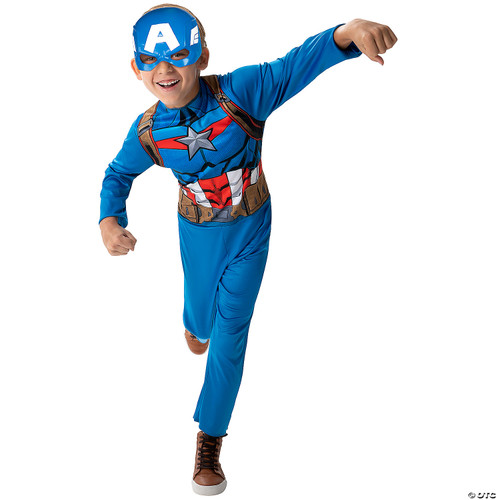 MARVEL Captain America Official Youth Value Costume - Full-Bodied Fabric