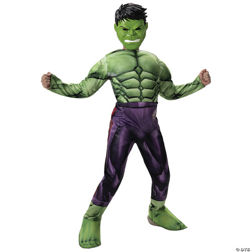 Marvel Hulk Official Youth Halloween Costume - Premium Quality Padded Jumpsuit