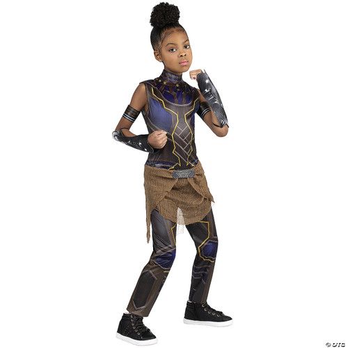 Jazwares MARVEL Girls Shuri Costume, Kids Wakanda Forever Black Panther Superhero Halloween Costume, Child - Officially Licensed Large