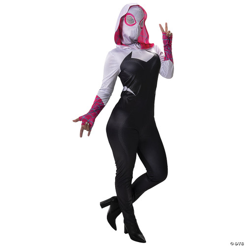 MARVEL Adult Spider-Gwen Costume, Spiderman Womens Gwen Stacy Superhero Halloween Costume - Officially Licensed Small