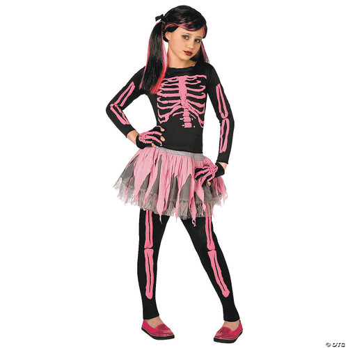 SKELETON PUNK PINK CHILD 8-10 Costume