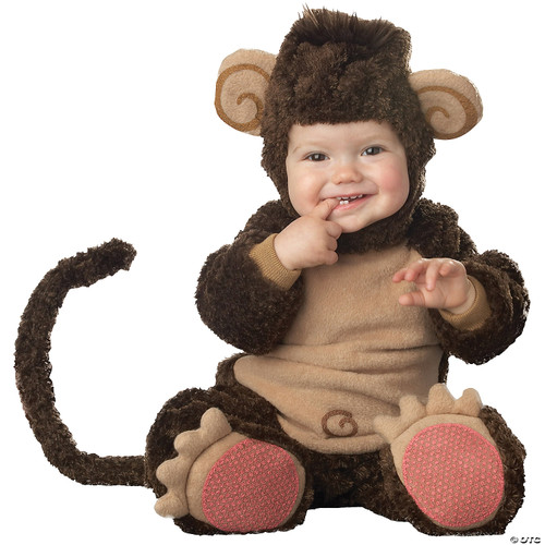 Fun World Baby Boys Lil' Monkey Infant And Toddler Costumes, Brown, Small 6-12