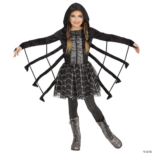 Fun World Sparkling Spider Child Costume, Large, Multicolor