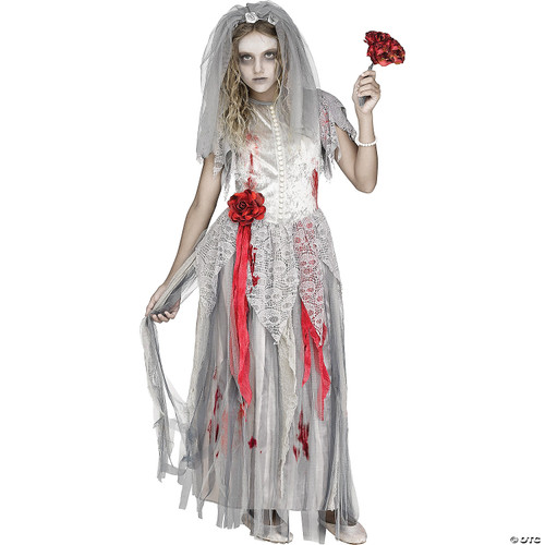 Fun World Zombie Bride Costume, Large 12-14, Multicolor