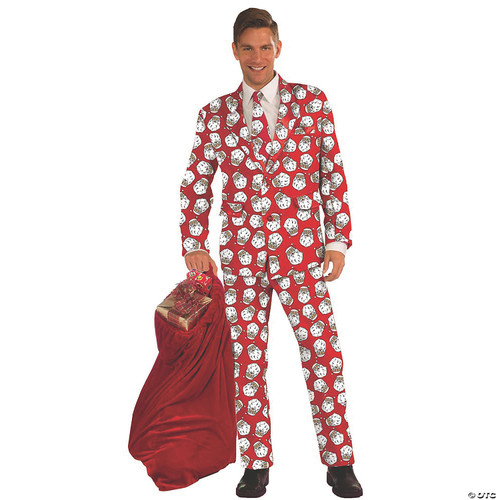 Forum Novelties Men's Holiday Suit, Santa, Standard Costume