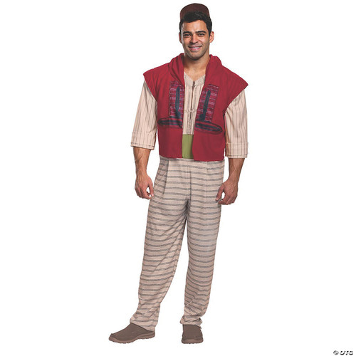 Disguise Men's Aladdin Deluxe Adult Costume Adult Costume, Red, XL (42-46)