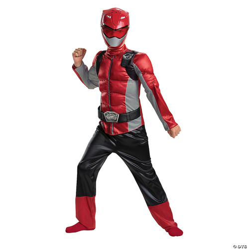 Disguise Red Ranger Beast Morpher Boys' Muscle Costume, M (7-8) - Available In