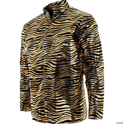 Underwraps Men's Tiger Disco Shirt Gold, XXL