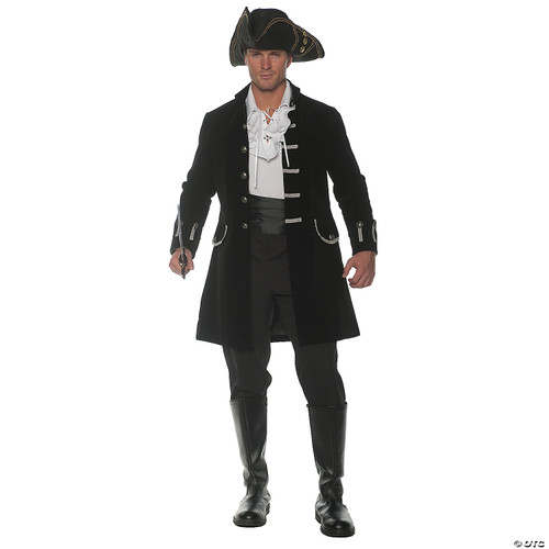 Mens Adult Fully Lined Flocked Velvet Black Jacket Halloween Costume Accessory