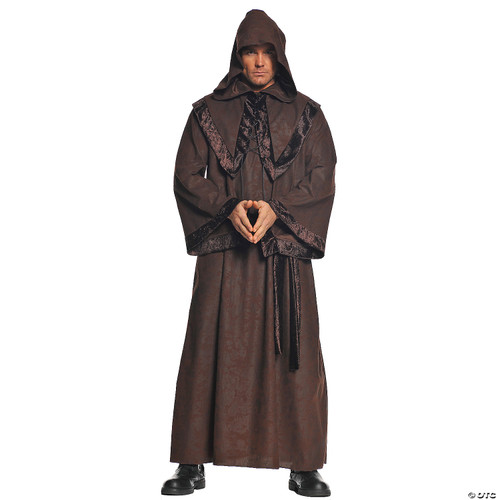 Underwraps Men's Deluxe Monk Robe, Brown, One Size