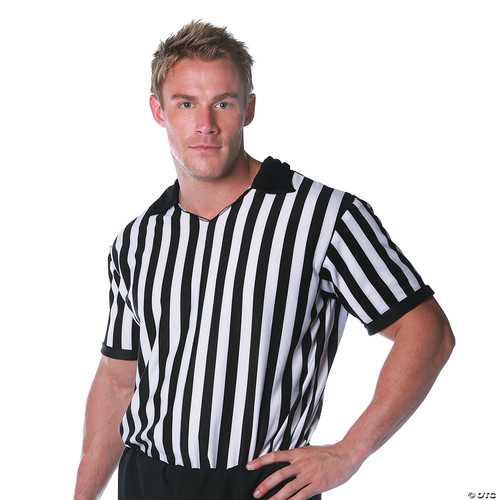 Underwraps Costumes Men's Referee Costume - Shirt, Black/White, One Size