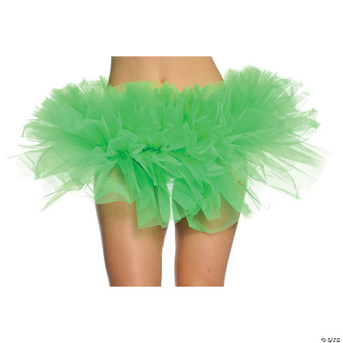 Tutu - Green Sexy Mini Tulle Tutu Elastic Waist Skirt Adult Costume - One Size
