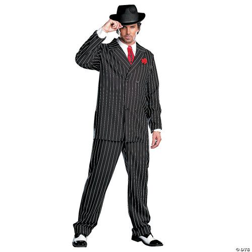 Dreamgirl Men's Gangsta Costume, Black/White, Large