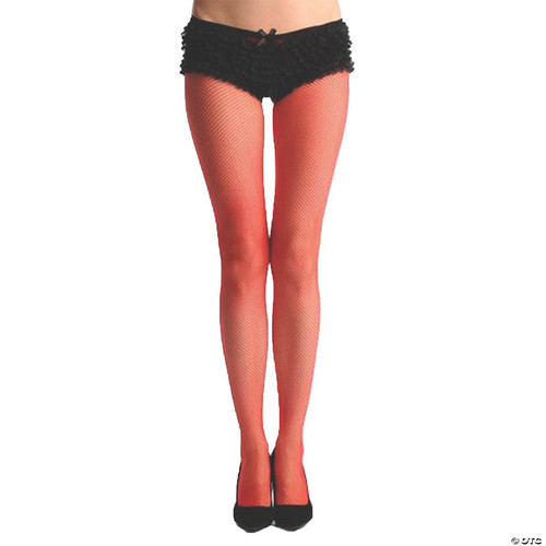 Leg Avenue Women's Nylon Fishnet Tights, Red, One Size Costume