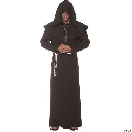 Underwraps Men's Monk Robe Costume-Brown, One Size
