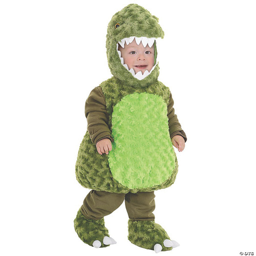 Underwraps Jumpsuit Toddler's T-Rex Belly Babies Costume, Green, Large (2-4T)