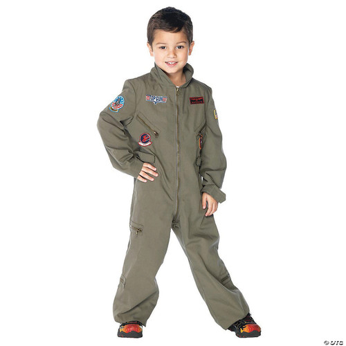 Leg Avenue Boys Top Gun Boys Flight Suit, XS, Khaki Costume
