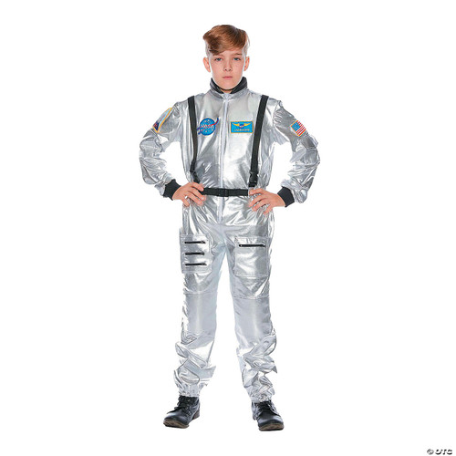 Underwraps Kid's Children's Astronaut Jumpsuit Costume - Silver Childrens