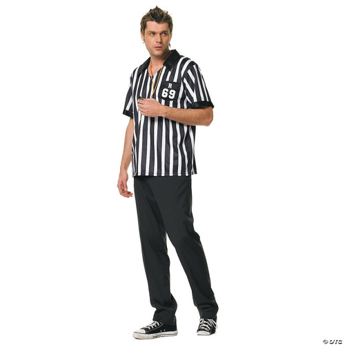 Leg Avenue Mens 2pc. Men's Referee Shirts with Whistle, MED/LGE, Black/White