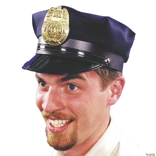 POLICE HAT BLACK 1 SIZE Costume - One Size Fits Most