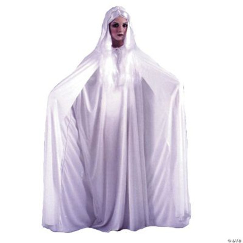 White Hooded Cape Costume - One Size Fits Most