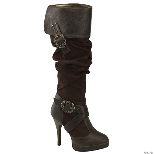 Pleaser Carribean Women's Costume Boots, Brown: Size 6