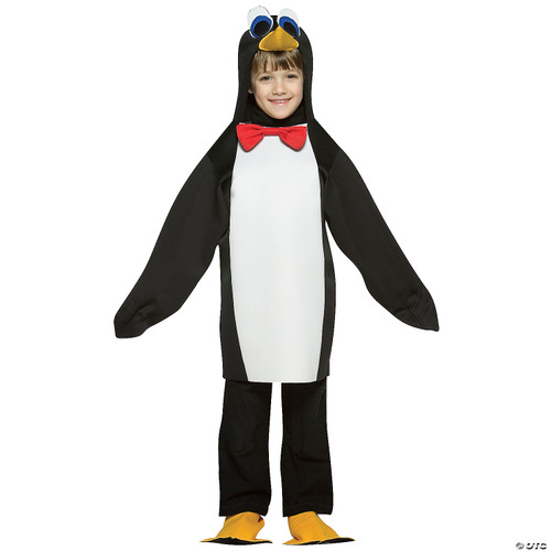 Rasta Imposta Lightweight Penguin Costume, Black and White, Child Size 4-6X