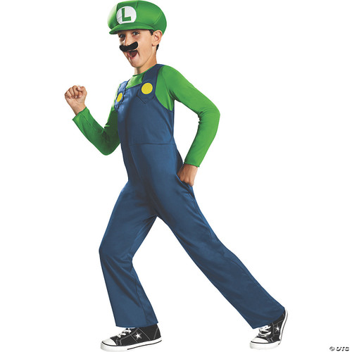Nintendo Super Mario Brothers Luigi Classic Boys Costume, Large/10-12