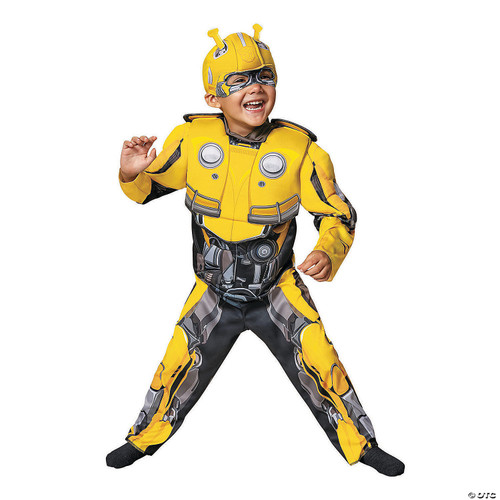 Disguise Bumblebee Toddler Muscle Child Costume, Yellow, Medium/(3T-4T)